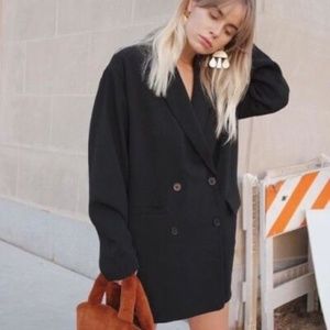 Wilfred Aritzia Cherrelle Black Double Breasted Blazer Jacket 2